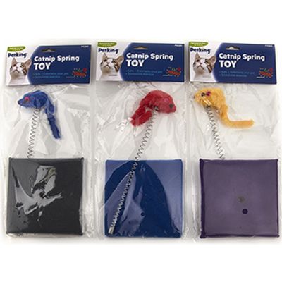 Juguete Para Gatos Pet King Ratón Con Resorte 1 Unidad