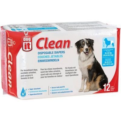 Dog It Pamper Perro Large 18-22 Lb 12 Unidades