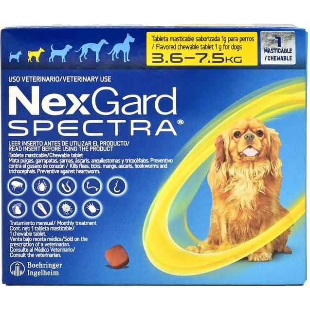 Antiparasitario Perros Nexgard Spectra 3.5 - 7.5 Kg S 1 Tableta