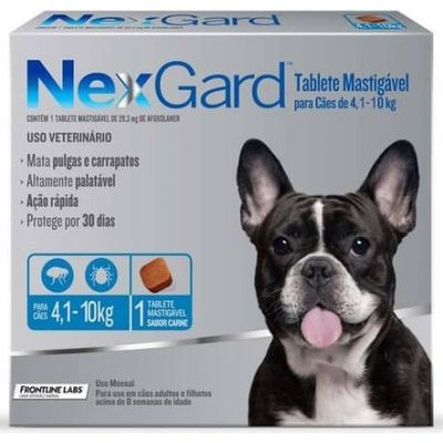 Mata Pulgas Y Garrapatas Nexgard De 4,1 A 10 Kg 1 Unidad