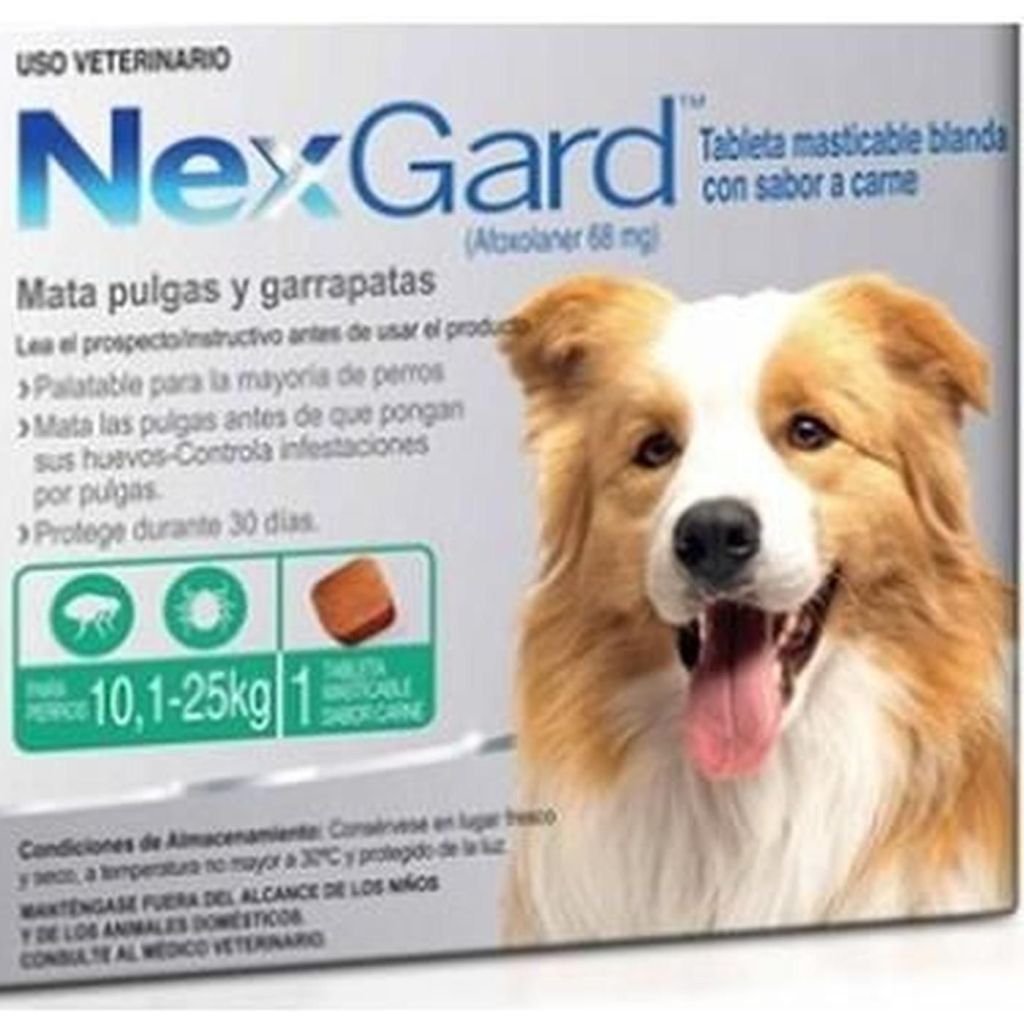 Mata Pulgas Y Garrapatas Nexgard De 10,1 A 25 Kg 1 Unidad