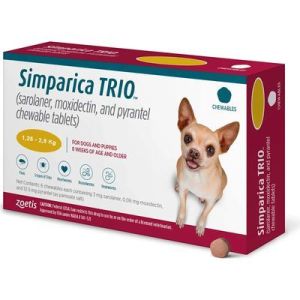 Pastilla Simparica Trio 1.25 A 2.5 Kg