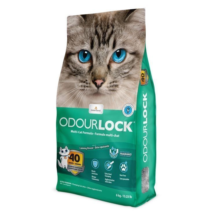 Arena Sanitaria Para Gatos Intersand Odour Lock Brisa Relajante 12 kg